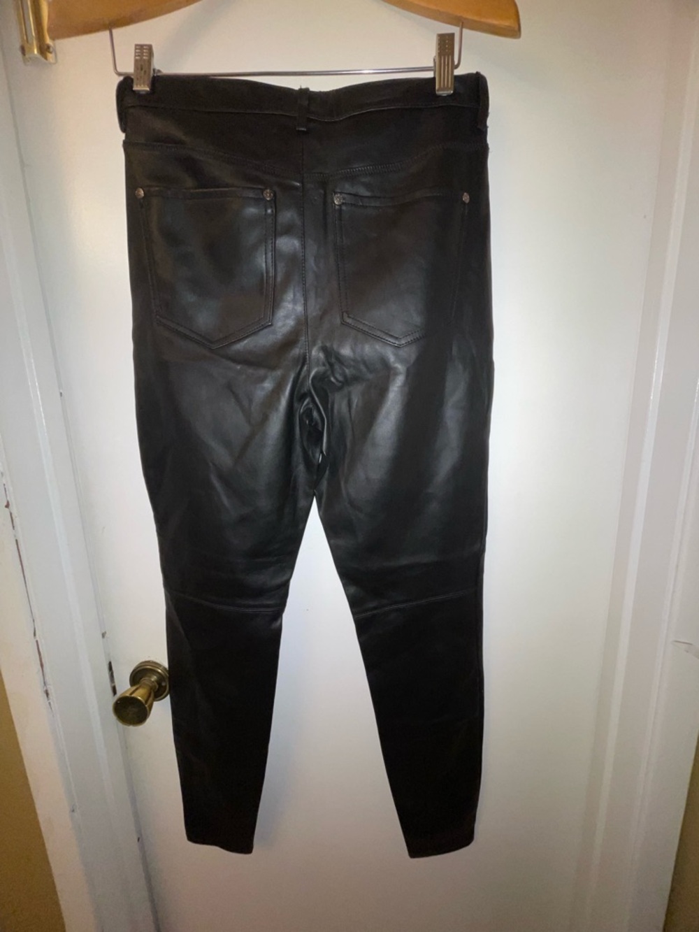 Free People Black Vegan Leather High-Rise Pants - Picture 7 of 10